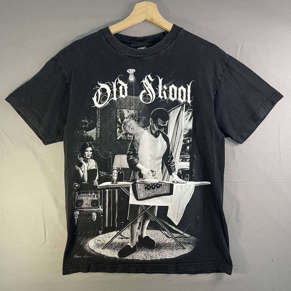 Y2K DGA David Gonzales Old Skool T Shirt Mens Medium Black Skate Graphic Tee